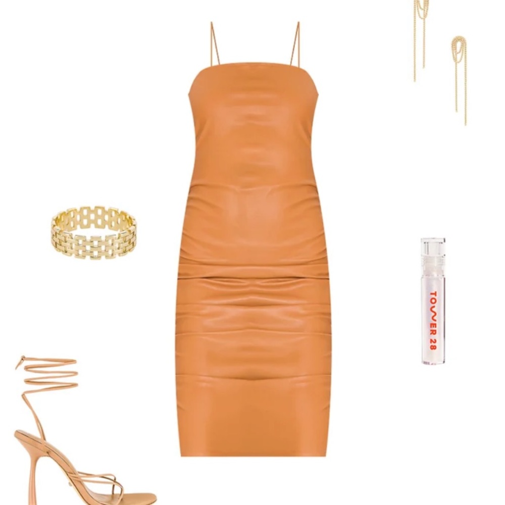 superdown Faux Leather Midi Dress